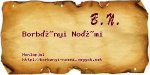 Borbényi Noémi névjegykártya