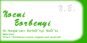 noemi borbenyi business card